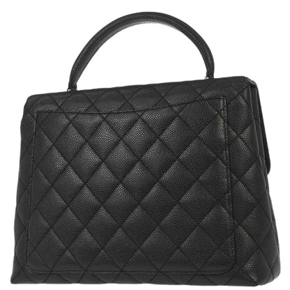 Chanel Black Caviar Skin Top Handle Handbag