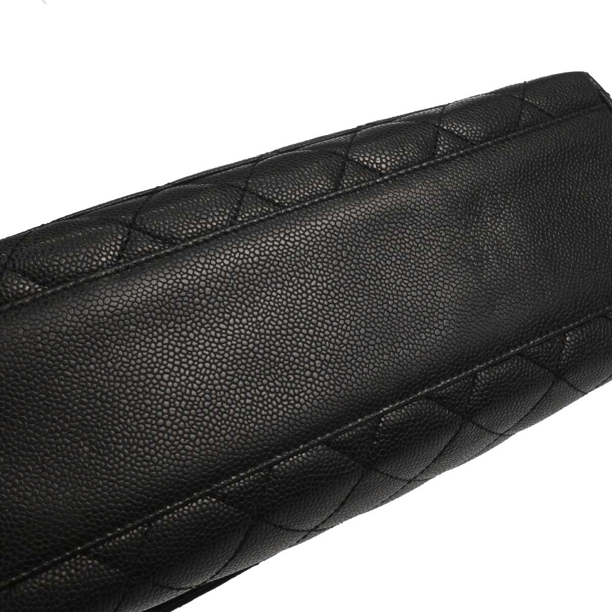 Chanel Black Caviar Skin Top Handle Handbag