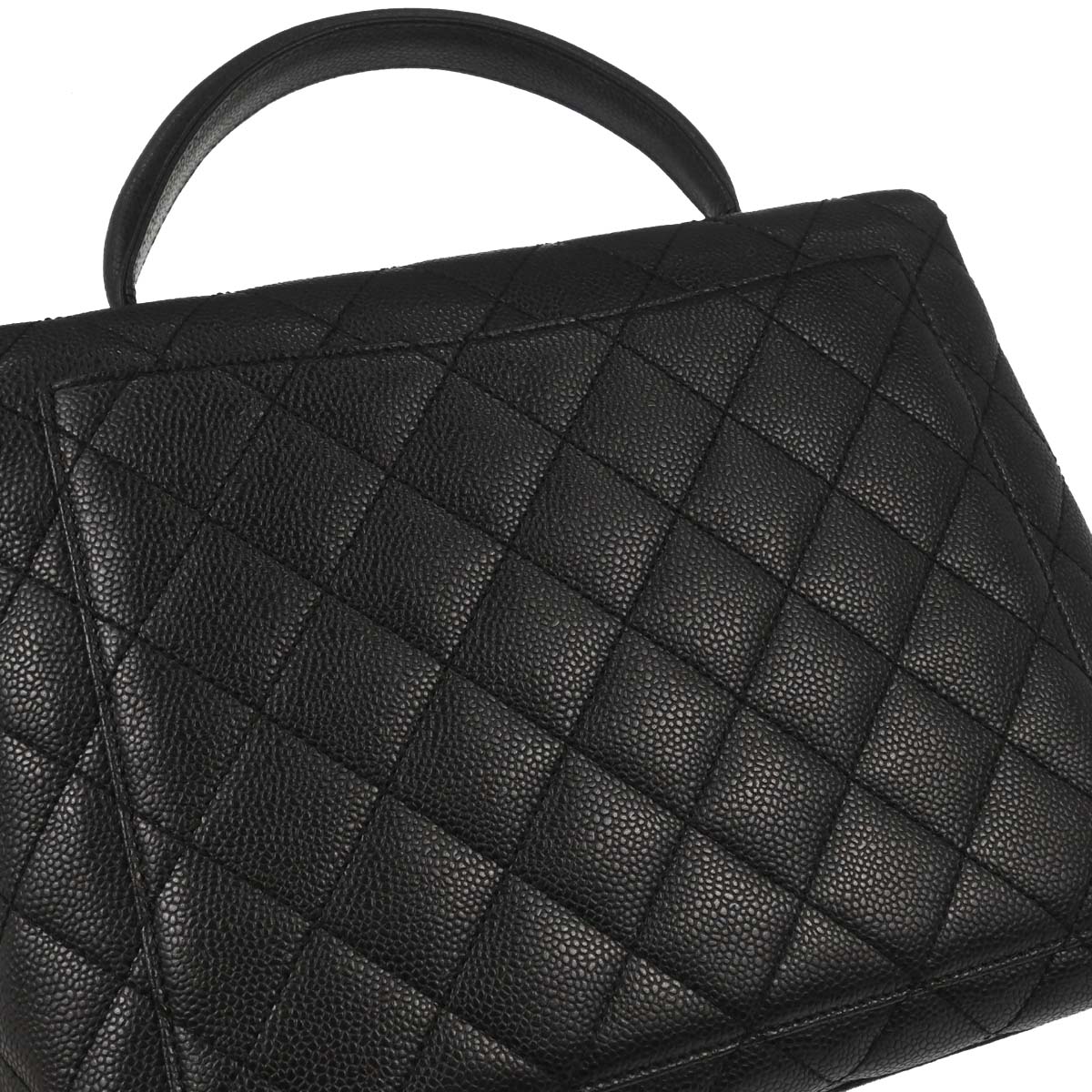 Chanel Black Caviar Skin Top Handle Handbag