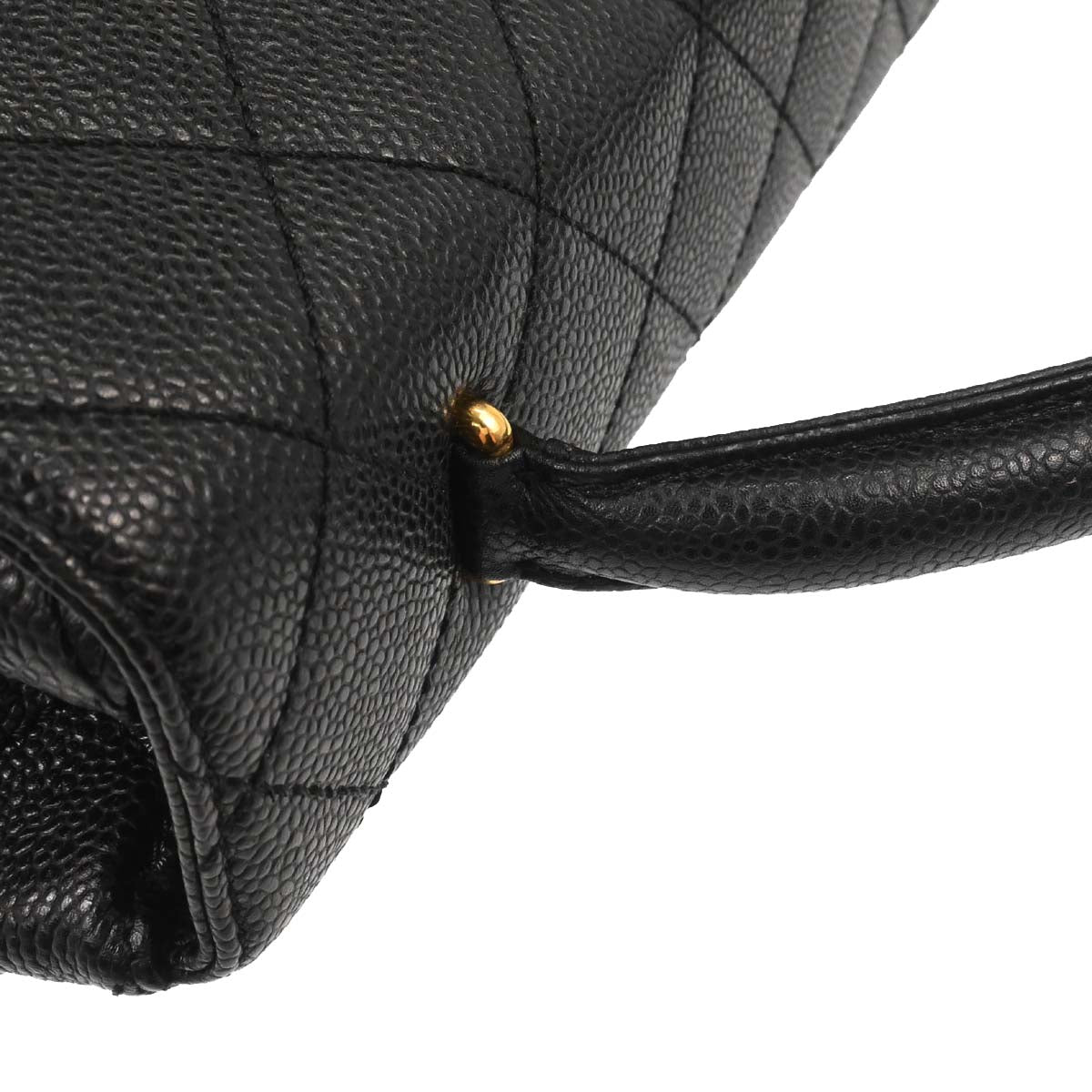 Chanel Black Caviar Skin Top Handle Handbag