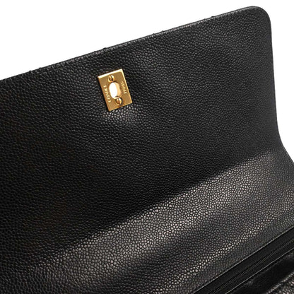 Chanel Black Caviar Skin Top Handle Handbag