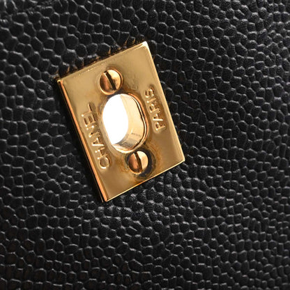 Chanel Black Caviar Skin Top Handle Handbag