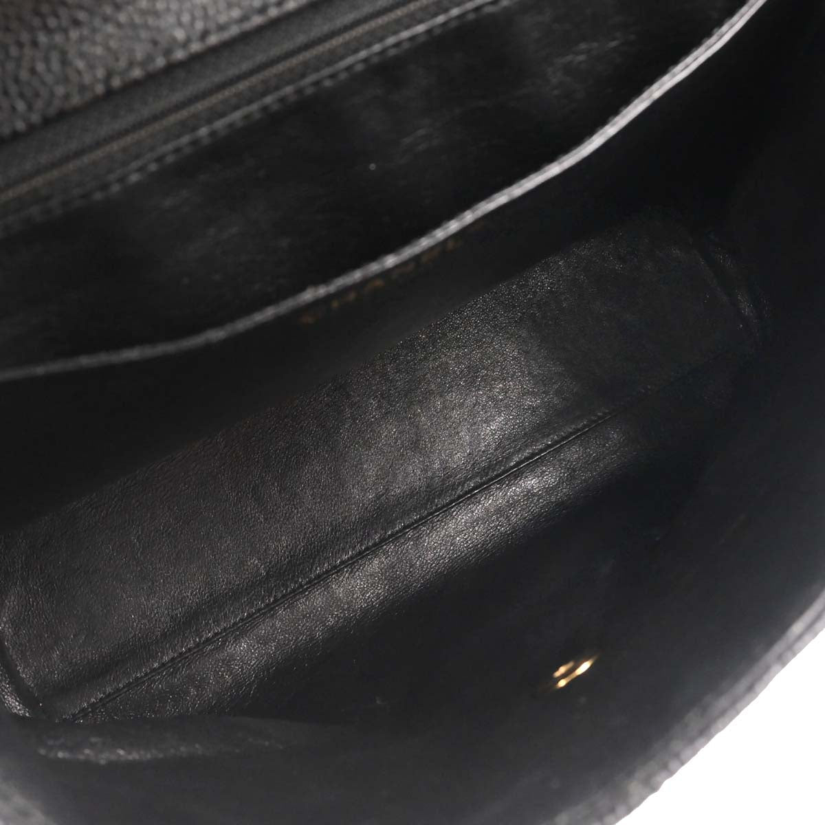 Chanel Black Caviar Skin Top Handle Handbag