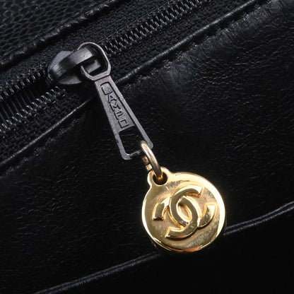 Chanel Black Caviar Skin Top Handle Handbag