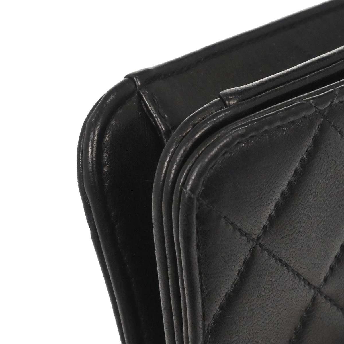 Chanel 1996-1997 Black Lambskin Pushlock Mini Full Flap Shoulder Bag