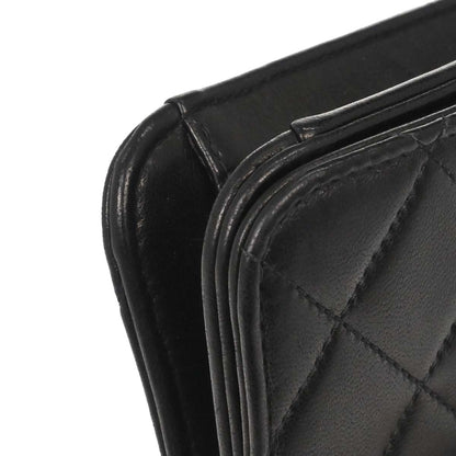 Chanel 1996-1997 Black Lambskin Pushlock Mini Full Flap Shoulder Bag