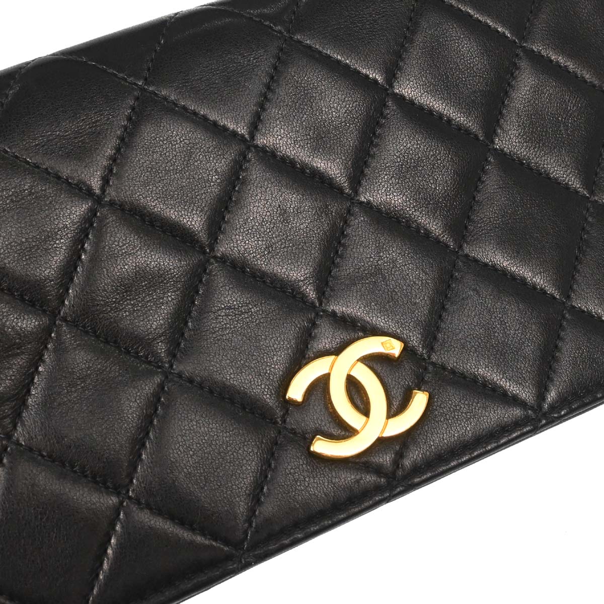Chanel 1996-1997 Black Lambskin Pushlock Mini Full Flap Shoulder Bag