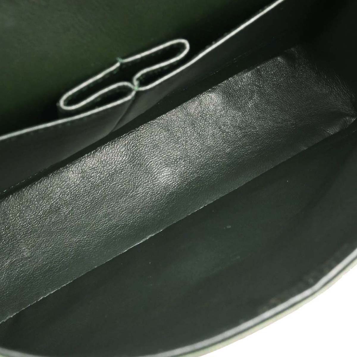 Chanel 1986-1988 Green Lambskin Medium Classic Double Flap Shoulder Bag
