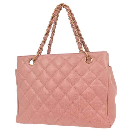 Chanel 2000-2002 Pink Caviar Skin Tote Chain Handbag