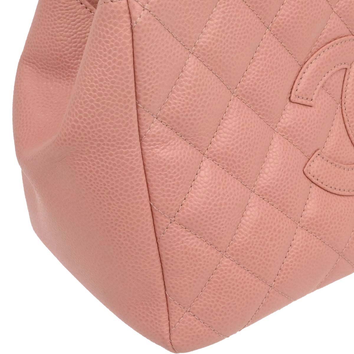 Chanel 2000-2002 Pink Caviar Skin Tote Chain Handbag