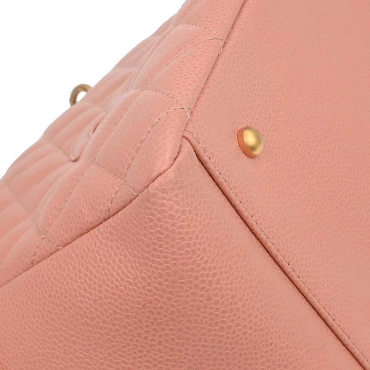 Chanel 2000-2002 Pink Caviar Skin Tote Chain Handbag