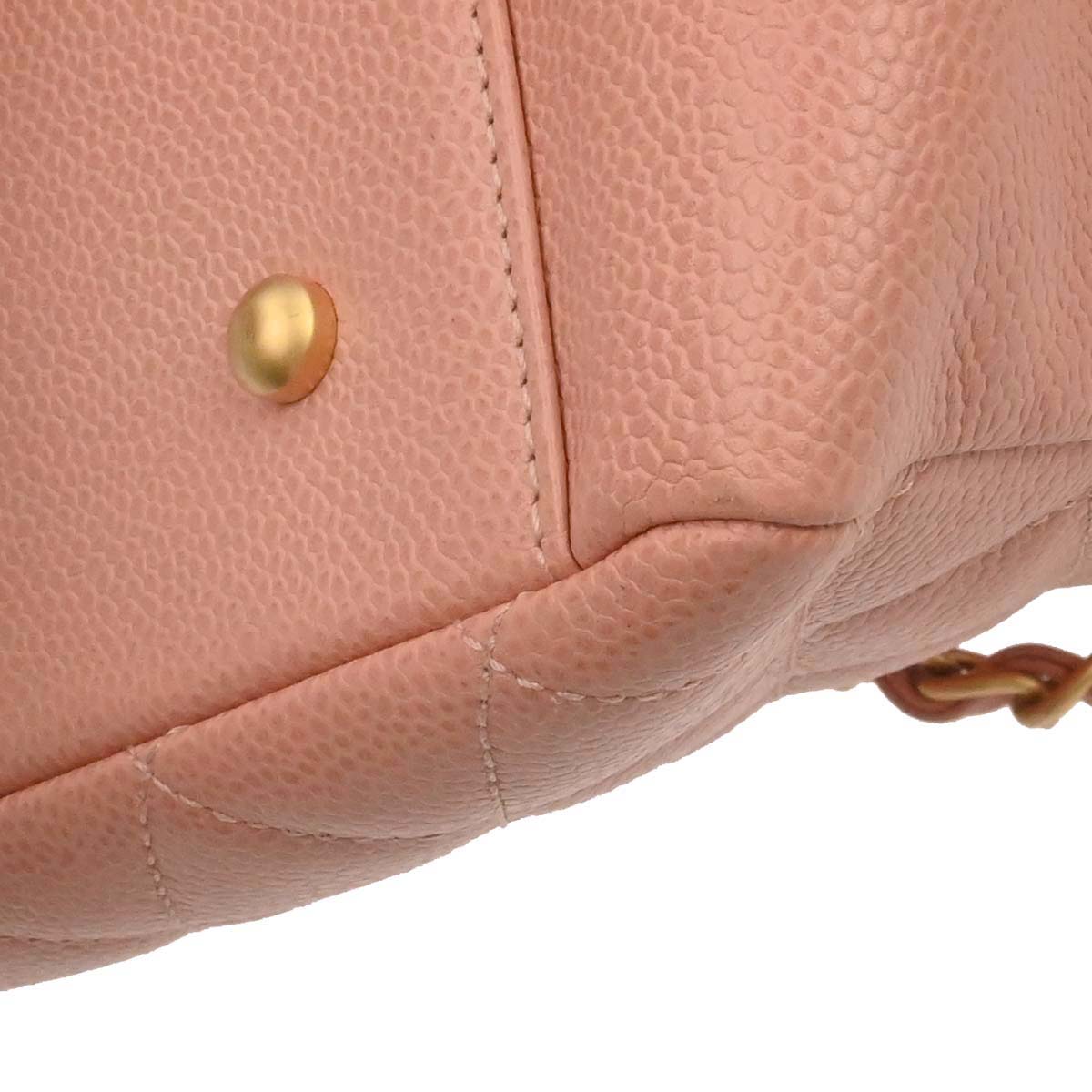 Chanel 2000-2002 Pink Caviar Skin Tote Chain Handbag