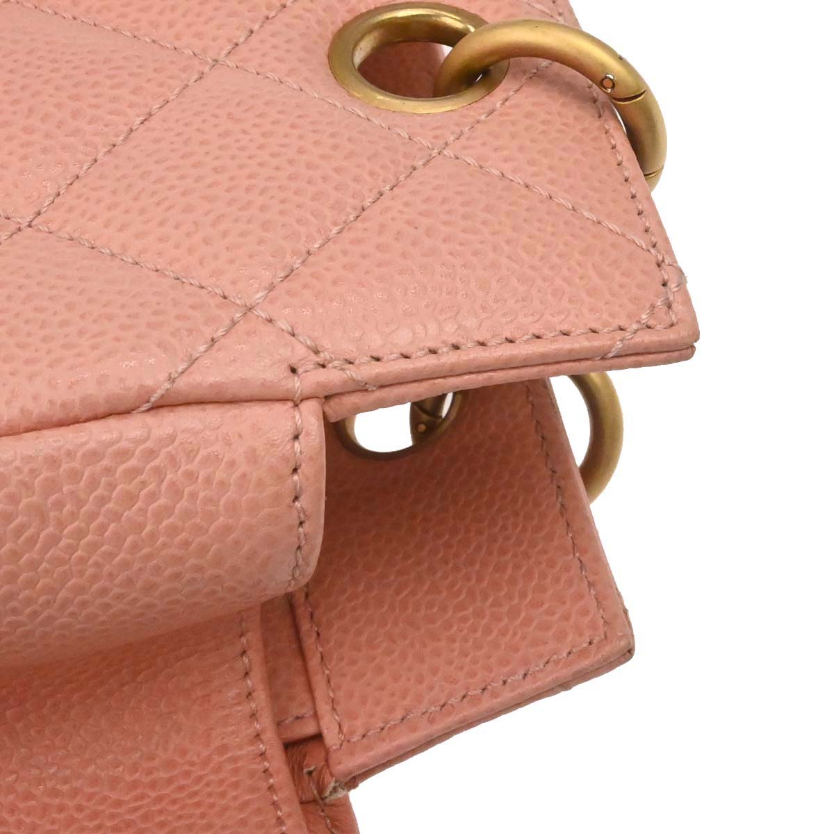 Chanel 2000-2002 Pink Caviar Skin Tote Chain Handbag