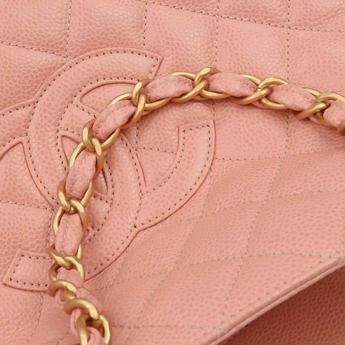 Chanel 2000-2002 Pink Caviar Skin Tote Chain Handbag