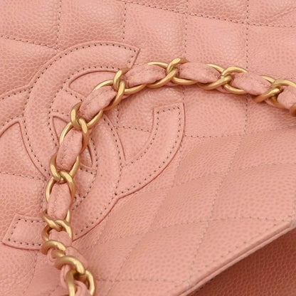 Chanel 2000-2002 Pink Caviar Skin Tote Chain Handbag