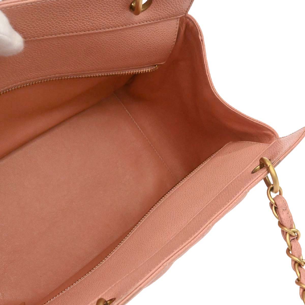 Chanel 2000-2002 Pink Caviar Skin Tote Chain Handbag