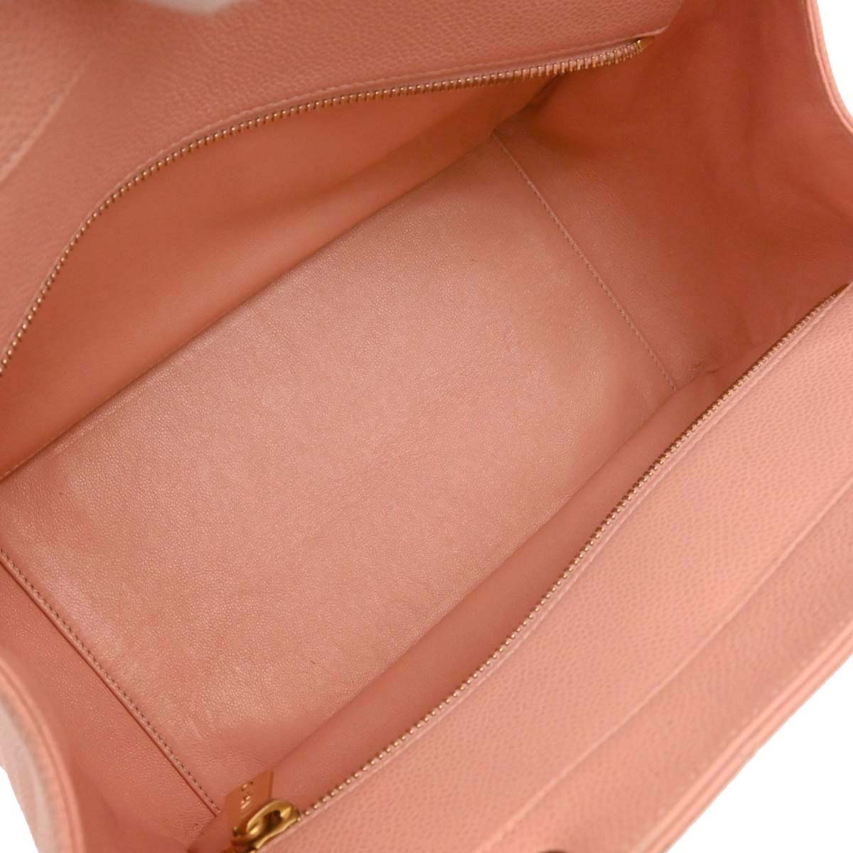 Chanel 2000-2002 Pink Caviar Skin Tote Chain Handbag