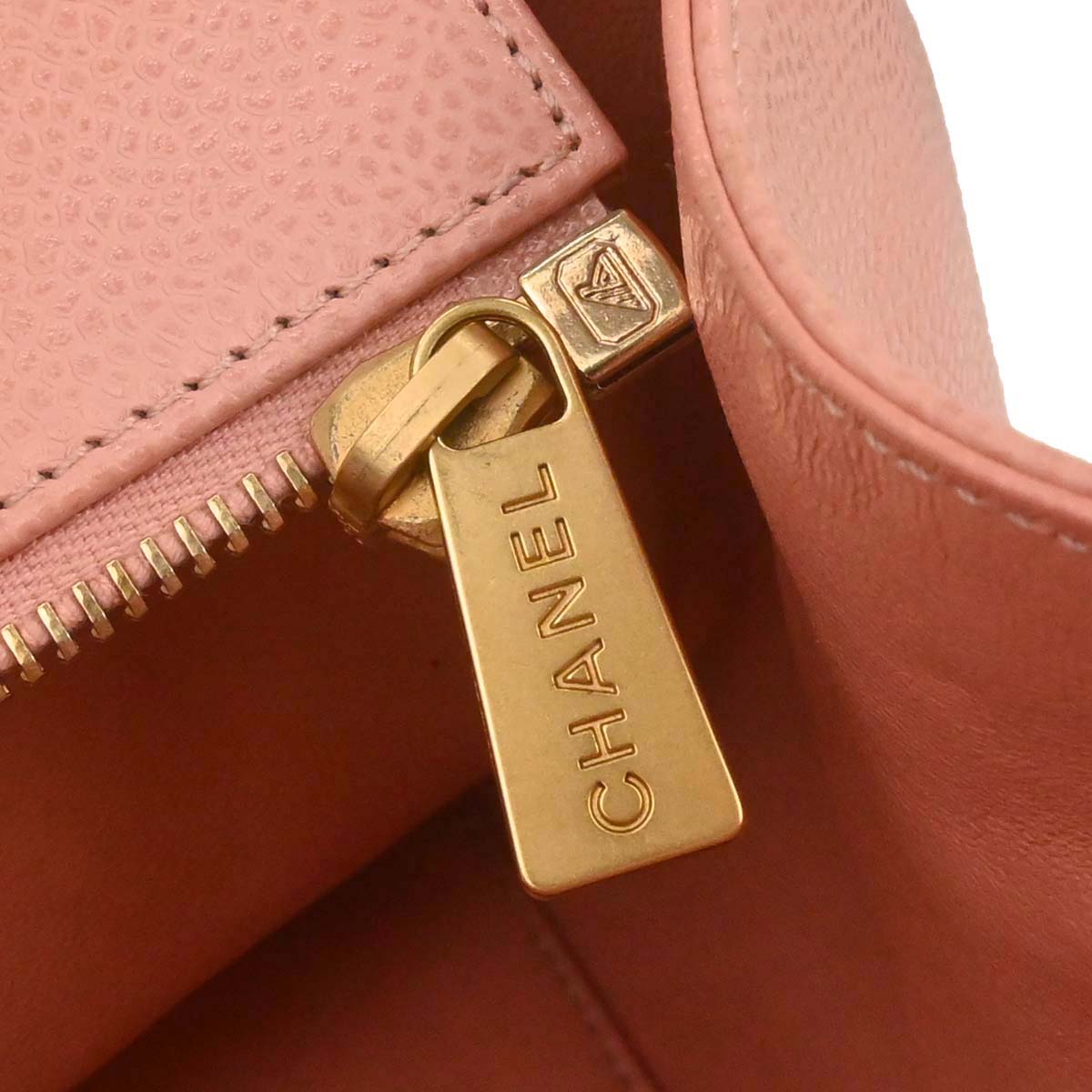 Chanel 2000-2002 Pink Caviar Skin Tote Chain Handbag