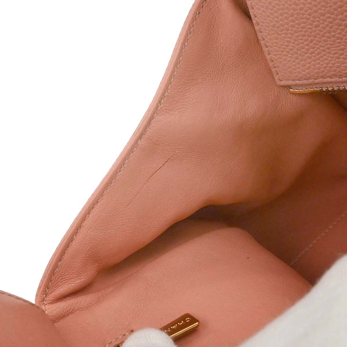 Chanel 2000-2002 Pink Caviar Skin Tote Chain Handbag