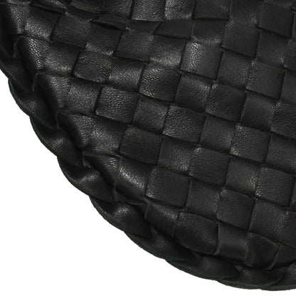 Bottega Veneta Black Lambskin Intrecciato Hobo Handbag