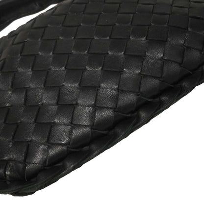 Bottega Veneta Black Lambskin Intrecciato Hobo Handbag