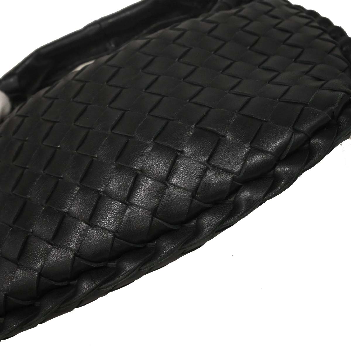 Bottega Veneta Black Lambskin Intrecciato Hobo Handbag