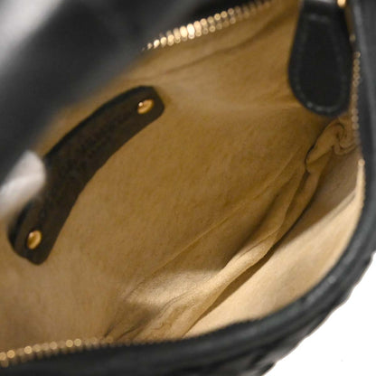Bottega Veneta Black Lambskin Intrecciato Hobo Handbag
