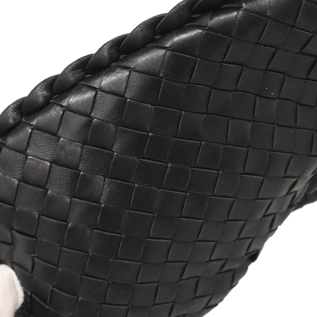 Bottega Veneta Black Lambskin Intrecciato Hobo Handbag