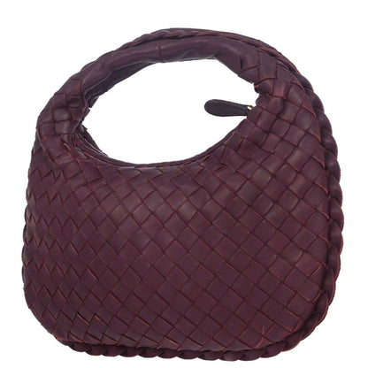 Bottega Veneta Purple Lambskin Intrecciato Hobo Handbag