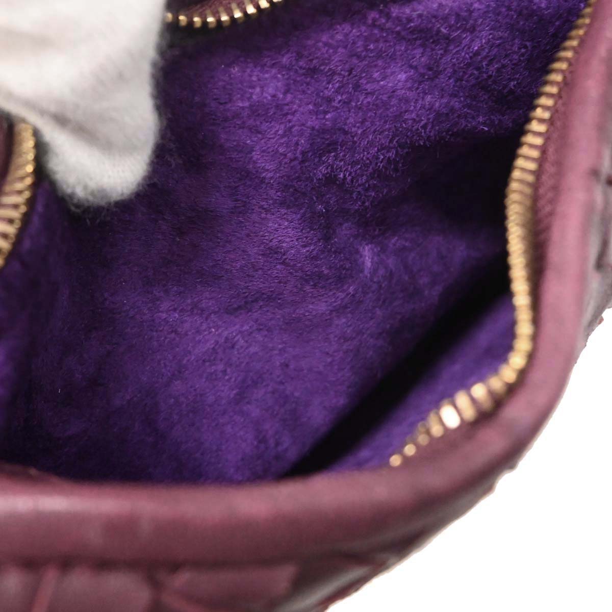 Bottega Veneta Purple Lambskin Intrecciato Hobo Handbag