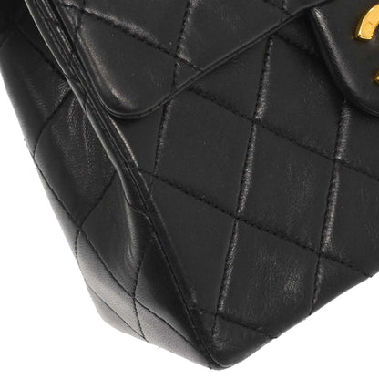 Chanel 1989-1991 Black Lambskin Mini Classic Square Flap Shoulder Bag 17