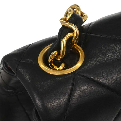 Chanel 1989-1991 Black Lambskin Mini Classic Square Flap Shoulder Bag 17