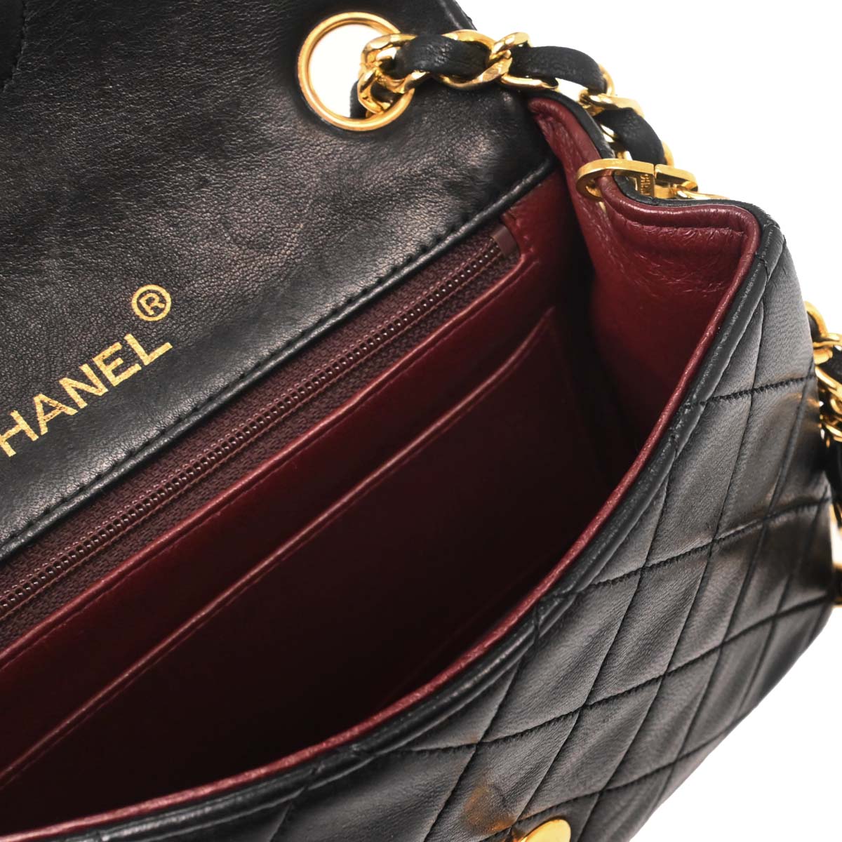 Chanel 1989-1991 Black Lambskin Mini Classic Square Flap Shoulder Bag 17