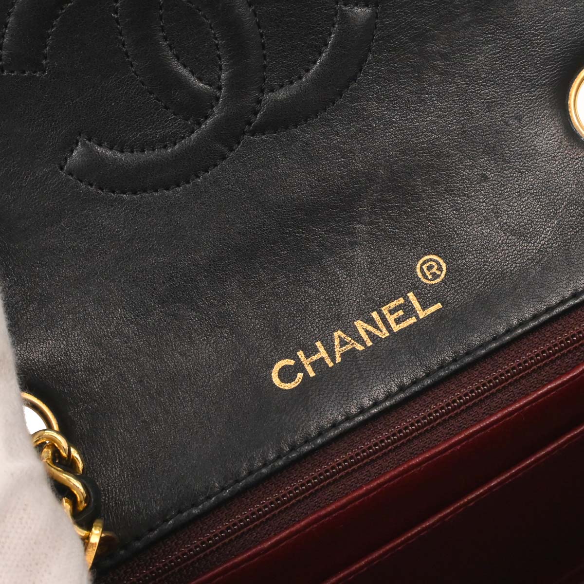 Chanel 1989-1991 Black Lambskin Mini Classic Square Flap Shoulder Bag 17