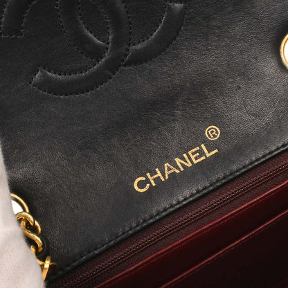 Chanel 1989-1991 Black Lambskin Mini Classic Square Flap Shoulder Bag 17