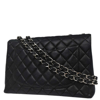 Chanel Black Caviar Skin Jumbo Classic Flap Shoulder Bag