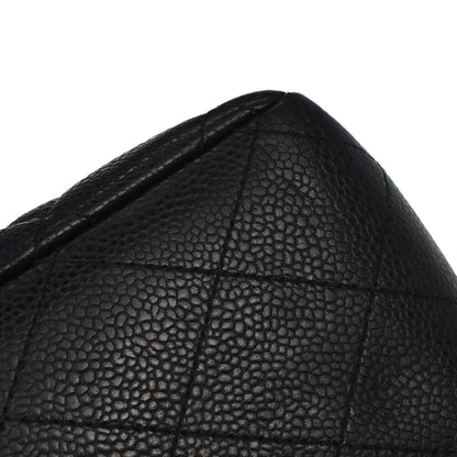 Chanel Black Caviar Skin Jumbo Classic Flap Shoulder Bag