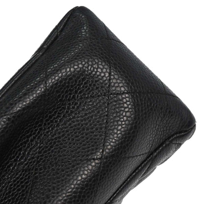 Chanel Black Caviar Skin Jumbo Classic Flap Shoulder Bag