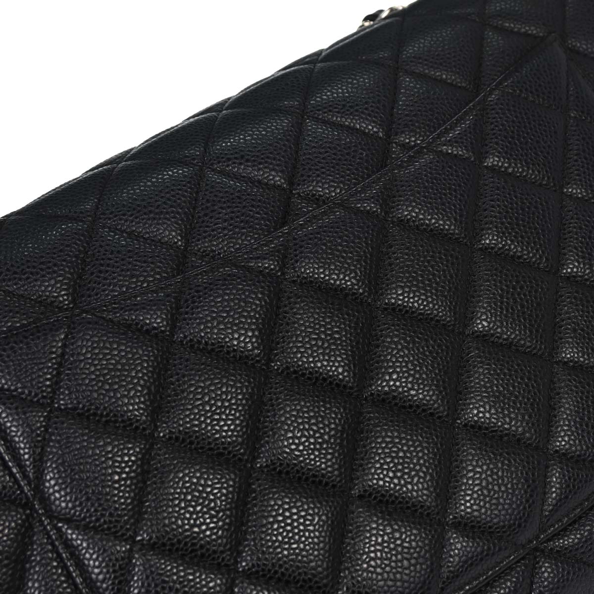 Chanel Black Caviar Skin Jumbo Classic Flap Shoulder Bag