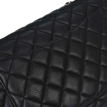 Chanel Black Caviar Skin Jumbo Classic Flap Shoulder Bag