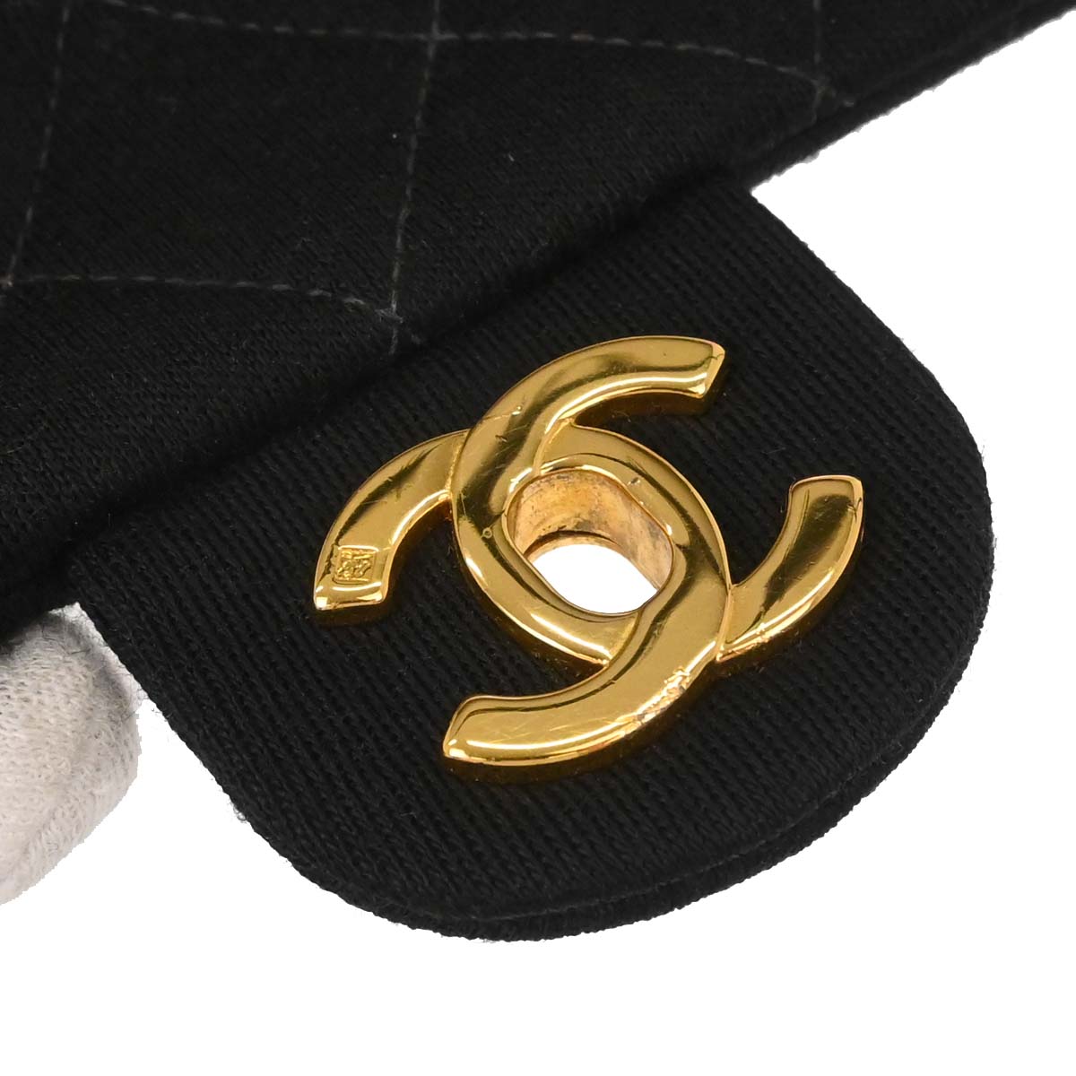 Chanel Black Cotton Mini Classic Square Flap Shoulder Bag 17