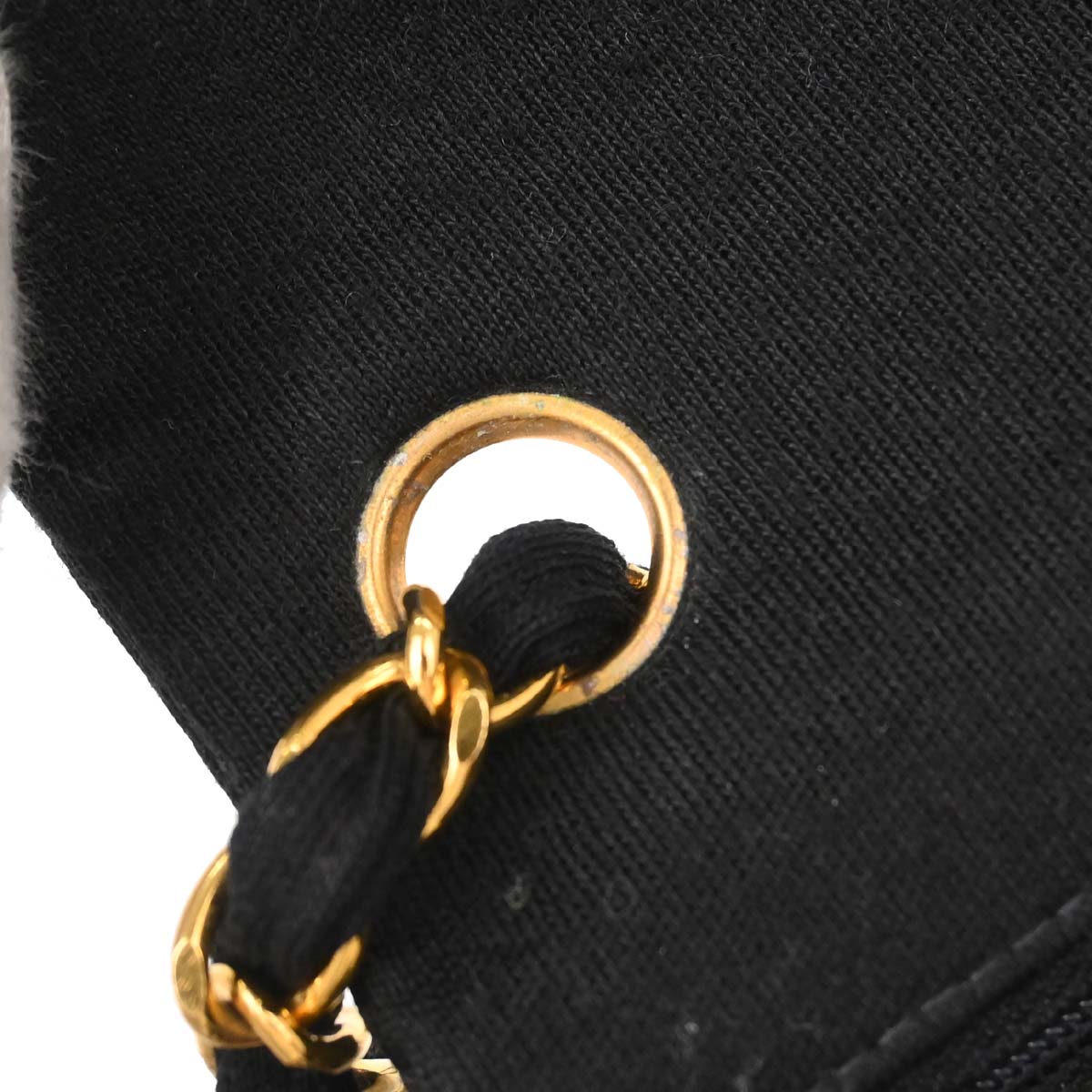 Chanel Black Cotton Mini Classic Square Flap Shoulder Bag 17