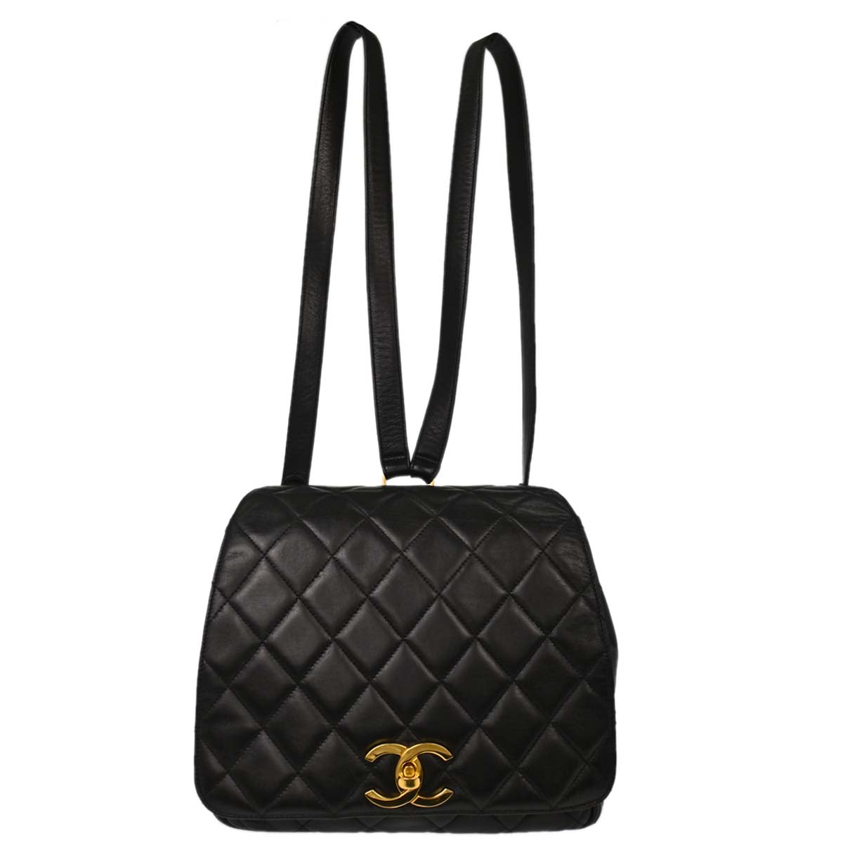 Chanel Black Lambskin Backpack