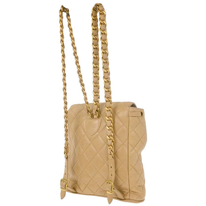 Chanel 1994-1996 Beige Lambskin Large Duma Backpack