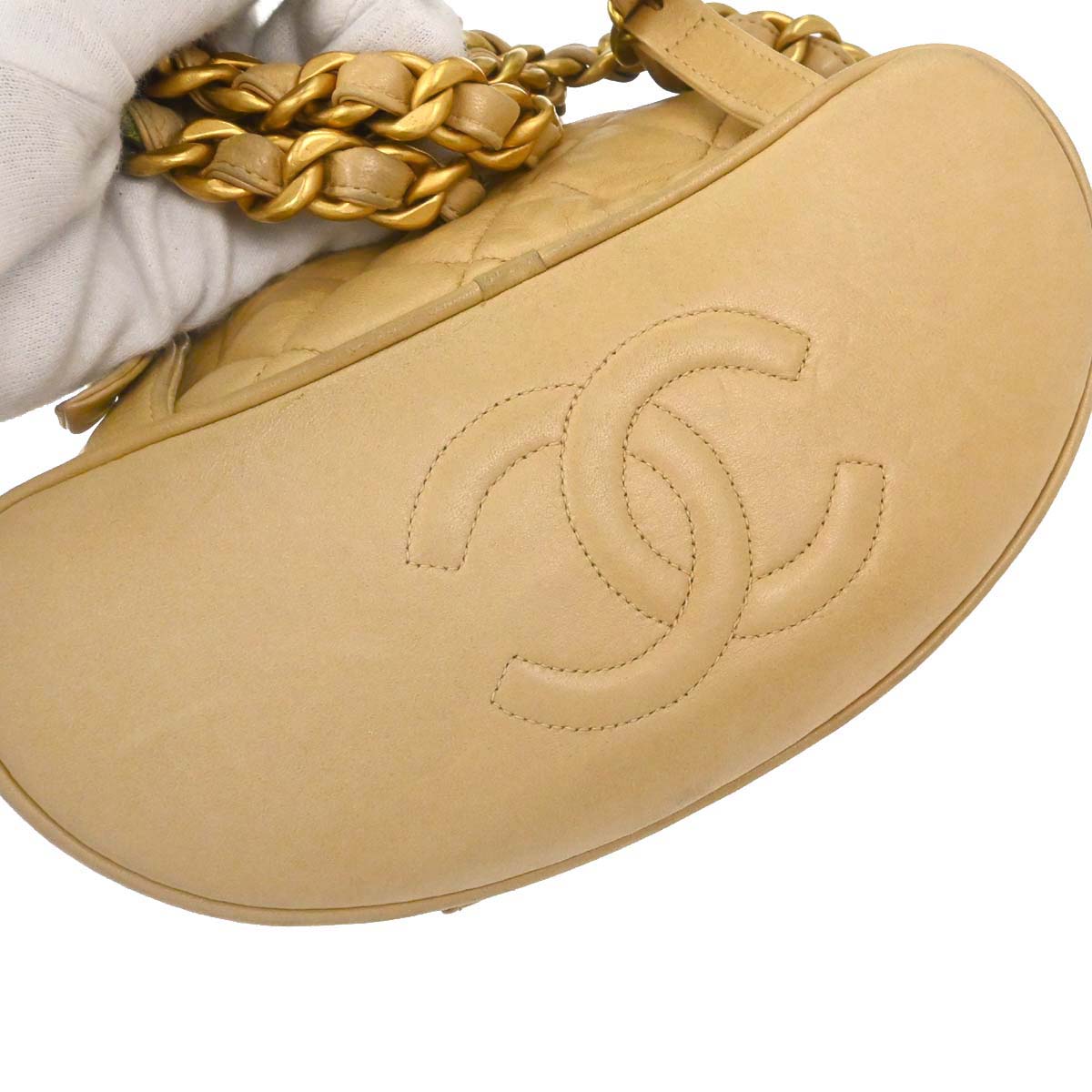 Chanel 1994-1996 Beige Lambskin Large Duma Backpack