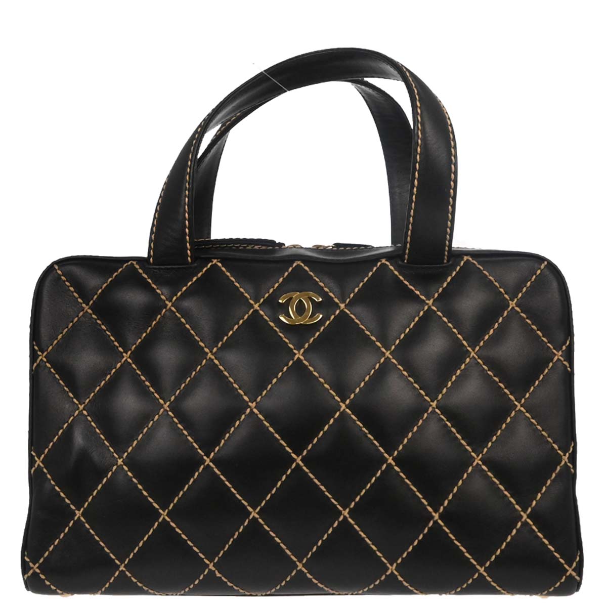 Chanel 2002-2003 Black Calfskin Wild Stitch Handbag