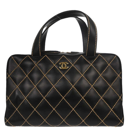 Chanel 2002-2003 Black Calfskin Wild Stitch Handbag