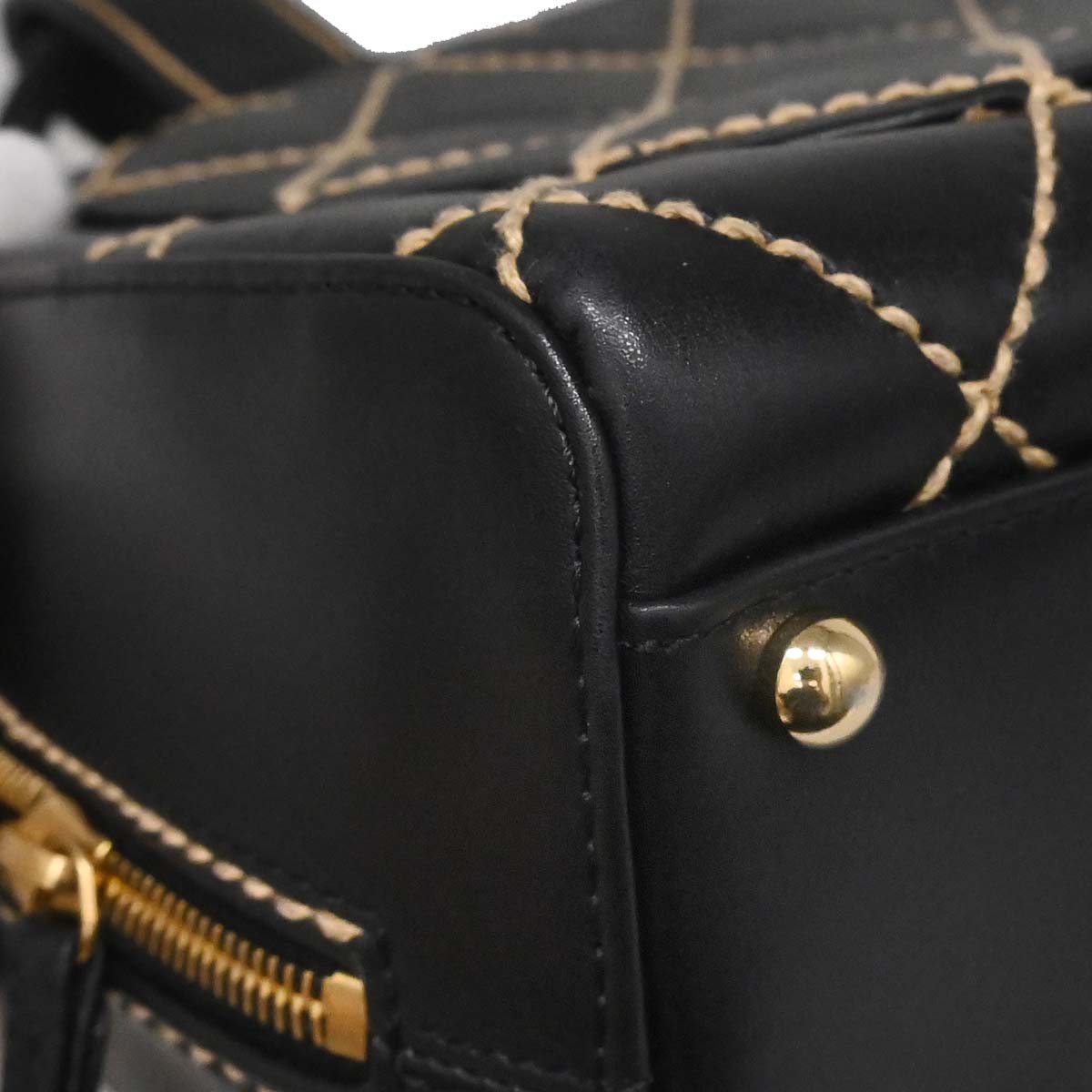 Chanel 2002-2003 Black Calfskin Wild Stitch Handbag