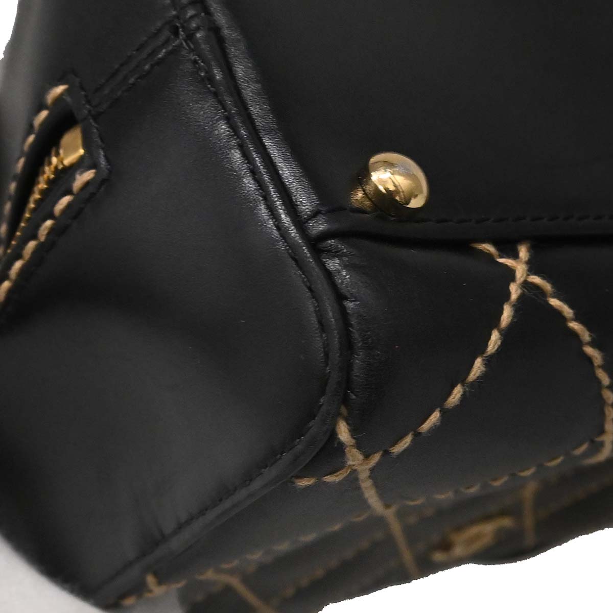 Chanel 2002-2003 Black Calfskin Wild Stitch Handbag