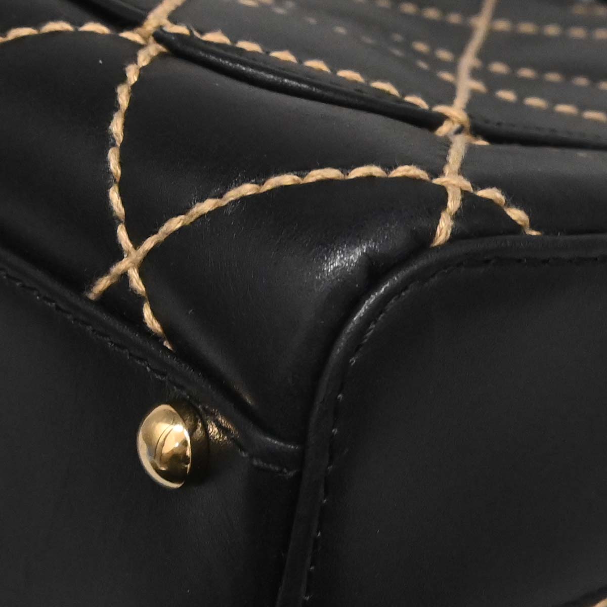 Chanel 2002-2003 Black Calfskin Wild Stitch Handbag